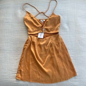 Orange Silk Mini Dress